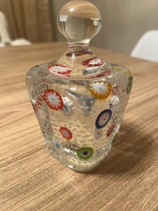 Murano Glass Paperweight Fratelli Toso Italy Millefiori Knob Controlled Bubbles - Picture 1 of 9