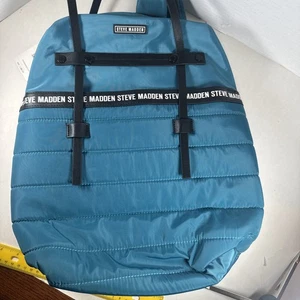 Steve Madden Quilted Bjodah Nylon Spacious Backpack/Purse - Teal Laptop NWT - Picture 1 of 12