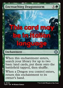 MTG ENCROACHING DRAGONSTORM FOIL EXC - DRACOTEMPESTA INVADENTE 142 - TDM - Picture 1 of 1