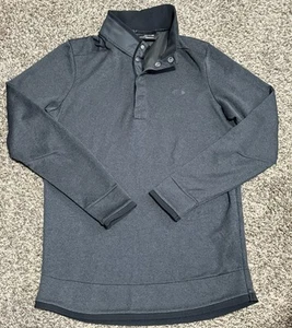 Men’s Under Armour Golf Coldgear 1/4 Snap Collared Pullover Black Small Perfect - Picture 1 of 3