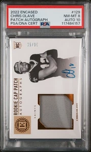 2022 Panini Encased Chris Olave Rookie Cap Patch Auto /50 RC Saints - Picture 1 of 2
