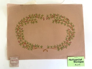 Handpainted IVY WREATH Needlepoint on Congress Cloth 24 Count - Picture 1 of 2