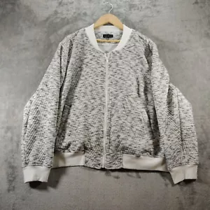 Lane Bryant Jacket Women's 24 White & Black Quilted Bomber - Picture 1 of 7
