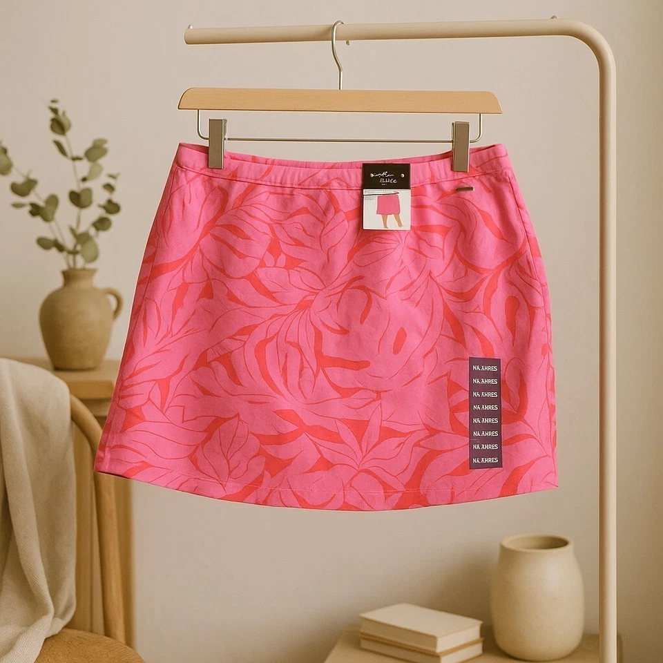 Rafaella Women’s XXL Golf Skort Carmine Rose Pressed Palms Activewear