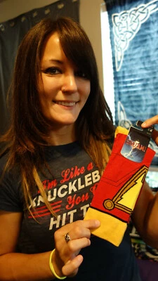 June 2020 Loot Crate Exclusive DC Comics Shazam! Crew Socks Shoe Size 8-12 NEW - Image 1 of 4