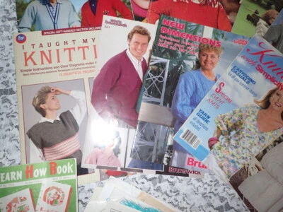 Lot of 13 Vintage Knit & Crochet Books  1950’s - 70’s  VOGUE, BOTANY, BRUNSWICK - Image 1 of 4