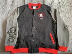 CHUCKY Wanna Play Black/Red Embroidered Jacket Adult L Friends Til The End NWOT - Picture 1 of 7
