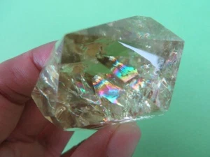 AA Natural Citrine QUARTZ CRYSTAL Wand POINT W Rainbows Healing 126g - Photo 1 sur 9