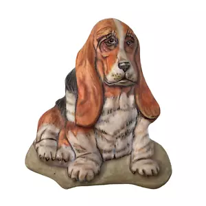 Ceramic Bassette Hound Dog Fridge Refridgerator Magnet 2.25 x 2.25 in - Picture 1 of 3