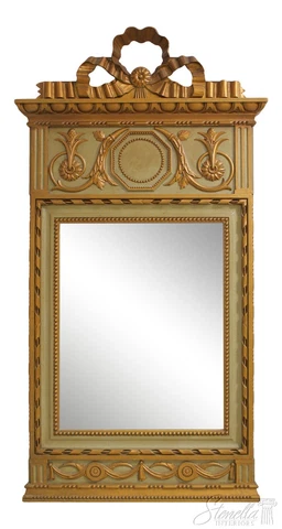 54454EC: Italian Antique Green & Gold Mirror Cover