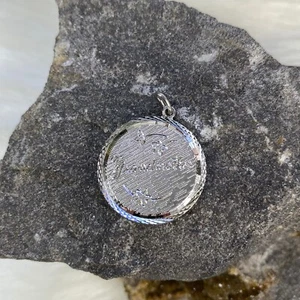 Vintage Sterling Silver 925 "Grandmother" Etched Floral Pendant X7 - Picture 1 of 5