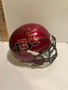 NCAA SAN DIEGO STATE AZTECS MARSHALL FAULK SIGNED MINI HELMET with TD COA - Picture 1 of 2
