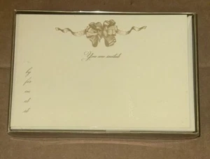You are invited Guest Invitation Greeting Cards w/ Envelopes Crane Ribbon Design - Picture 1 of 7