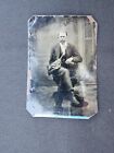 Antique Photo Tin Type Tintype Photograph Man With Arm In Sling Or Missing