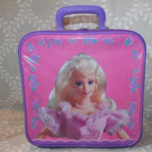 Vintage 1996 Barbie Kinder Vinyl Reise Übernachtungskoffer rosa lila Blumen - Bild 1 von 17