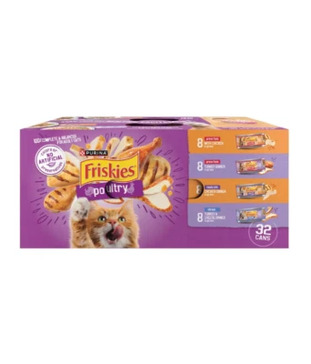 PURSUEQUALITY SHOP Purina Friskies Shreds, Meaty Bits & Prime Filets with Chicken, Turkey and Chees