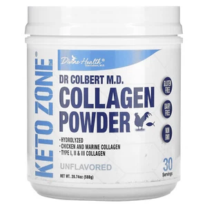 Divine Health, Dr. Colbert's Keto Zone Hydrolyzed Collagen, Unflavored, 20.11 oz - Picture 1 of 2