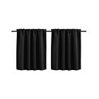 Thermal Blackout Short Curtains Eyelets Ring Top Half Curtains Bedroom & Kitchen