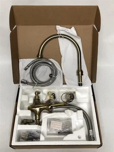 Kingston Brass KS1763ALBS Vintage Two-Handle Kitchen Faucet with Brass Sprayer - Picture 1 of 3