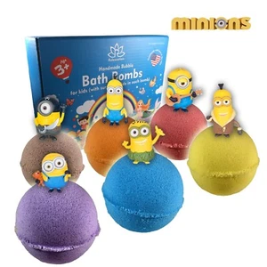 6 Badbomben Kit Set für Kinder und Jugendliche mit MINIONS Mini Spielzeug im Inneren Badbomben - Bild 1 von 6