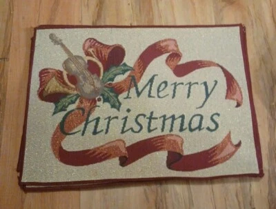 6 Kemp & Beatley  Christmas  Symphony  Merry Christmas  Placemats New 18x13 - Image 1 of 4