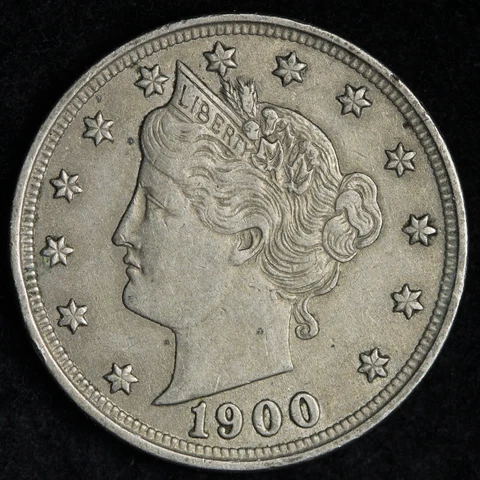 1900 Liberty V Nickel CHOICE AU E119 ACM Cover