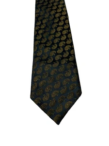 Wembly Wemlon Narrow Paisley Tie for Brown/Olive/Black Suit - Picture 1 of 3