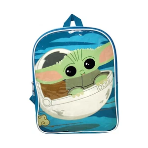 Large Backpack - Star Wars - Yoda Baby Cartoon Flat 15" - Picture 1 of 2