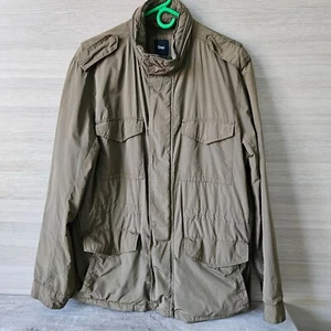 Gap Mens M-65 Olive Green Military-Style Field Jacket Zip Snap Closures Size L - Picture 1 of 19
