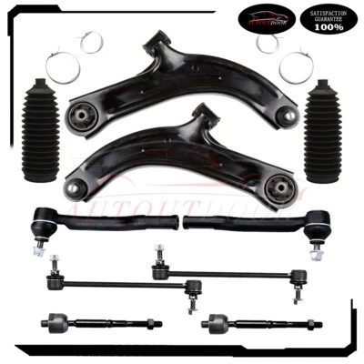 For 07-13 Nissan Cube & Versa 10x Front Suspension Kit Control Arms Tie Rod End - Image 1 of 4