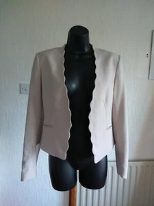 H&M Beige Womens Blaser Size 8/10 - Picture 1 of 5