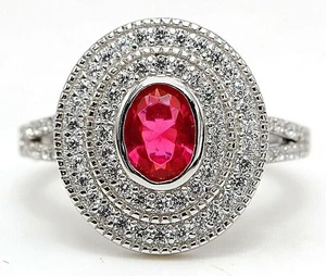 3CT Treated Ruby & Topaz 925 Solid Sterling Silver Ring Jewelry Sz 6 N2-4 - Picture 1 of 3