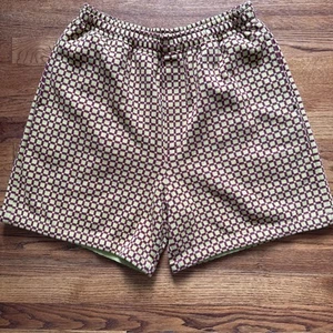 BODE Checker Jacquard Rugby Short - Green and Maroon - Picture 1 of 12