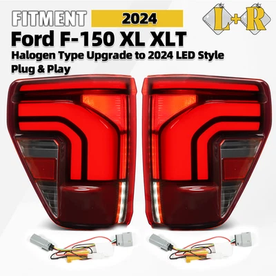 Halogen Upgrade LED Tail Lights For 2024 Ford F-150 XL XLT Left+Right Brake Lamp - Изображение 1 из 4