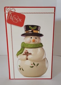 Lenox Musical Snowman Cookie Jar W/Ginger Bread Man-Porcelain 11 in - Picture 1 of 6