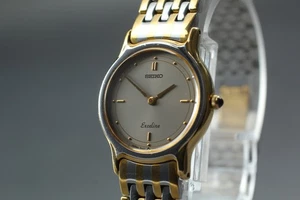 Vintage 1987 Near MINT* SEIKO Exceline 7320-0350 Black Quartz Ladies Watch JAPAN - Picture 1 of 10