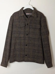 Prada Men’s Wool Tweed Jacket Brown Plaid Made in Italy Size L (22.5x26.5) - Picture 1 of 5