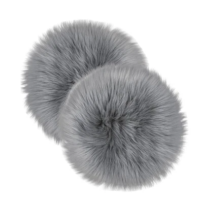 Faux Fur Placemats,Gray Fur Table Runner Table mats Set of 2,Small Luxury Sha... - Image 1 of 4