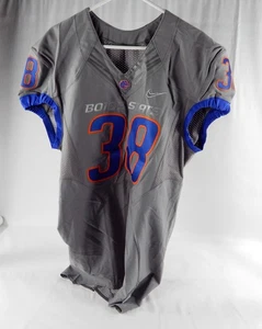 Camiseta de fútbol americano gris emitida por el juego 2012-17 Boise State Broncos #38 46+4 633 - Imagen 1 de 6
