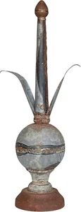 25 Inches Metal Finial Spindle Décor, Distressed Zinc Finish - Picture 1 of 8