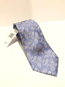 Bloomingdales Men's Silk Paisley Light Blue Tie New with Tag - Picture 1 of 3