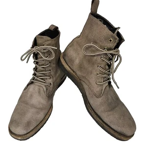 AllSaints Men’s Brown Taupe Ray Boot Size 8 Lace Up Boots Military Combat Khaki - Picture 1 of 14