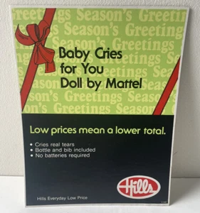 Vintage Hills Department Toy Store Christmas Display Baby Cries For You Mattel - Picture 1 of 3