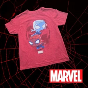 Unisex Marvel Funko Pop Spiderman & Ghost Spider T-Shirt Heathered Red S - Picture 1 of 7