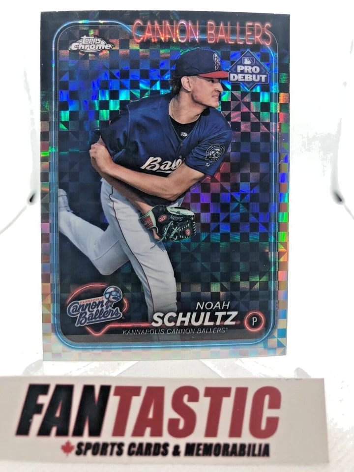 PDC-97 Noah Schultz Kannapolis Cannon Ball XFRACTOR Chrome 2024 Topps Pro Debut - Image 1 of 2