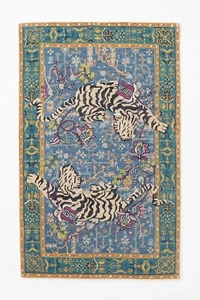 Lion Rug | Tufted Wool Area Rug | Artistic Hand-Tufted Wool Rug | Soft Area Rugs - Picture 1 of 3