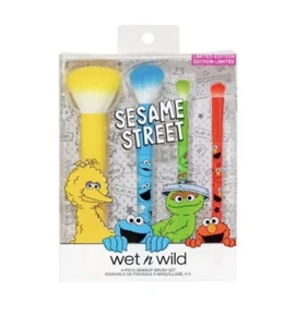 Set spazzole trucco sesame strada bagnato n selvaggio 4 pezzi edizione limitata nuovo sigillato - Foto 1 di 4