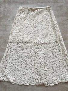 Red Valentino Macrame Lace Pencil Skirt Ivory White sz XS - Picture 1 of 3