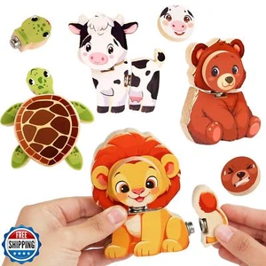 HUZU Animal Snap Wooden Building Blocks – Fun and Educational Puzzle Toy for  - Picture 1 of 5