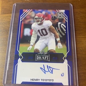 HENRY TO'OTO'O 2023 LEAF DRAFT XRC ROOKIE AUTOGRAPH BLUE AUTO Q1738 - Picture 1 of 4